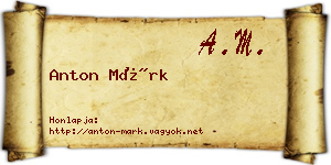 Anton Márk névjegykártya